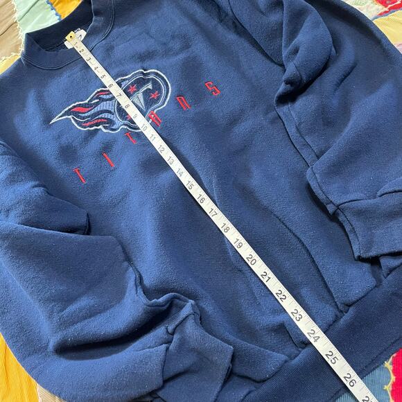 Vintage Logo Athletics Tennessee Titans Navy Blue Crewneck Large - Picture 4 of 6